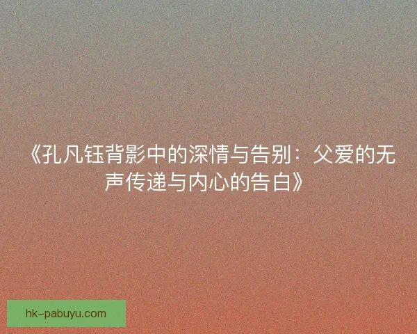 《孔凡钰背影中的深情与告别：父爱的无声传递与内心的告白》