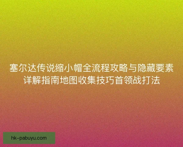 塞尔达传说缩小帽全流程攻略与隐藏要素详解指南地图收集技巧首领战打法