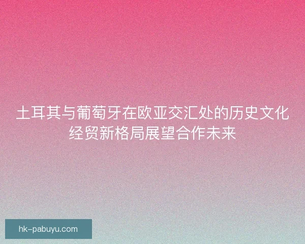 土耳其与葡萄牙在欧亚交汇处的历史文化经贸新格局展望合作未来